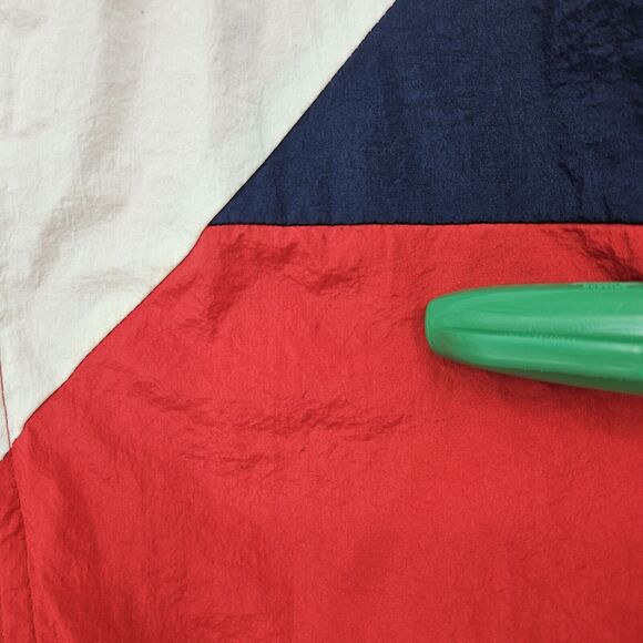 Ellesse Track Jacket Mens Large Nylon Red Navy Blue White Hooded HAS FLAWS - Picture 6 of 14